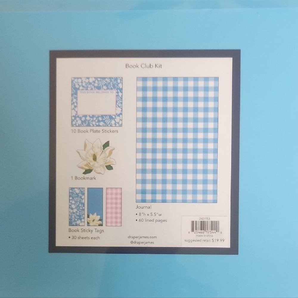 Draper James Blue and White Gingham Stationery Set - Picture 2 of 3